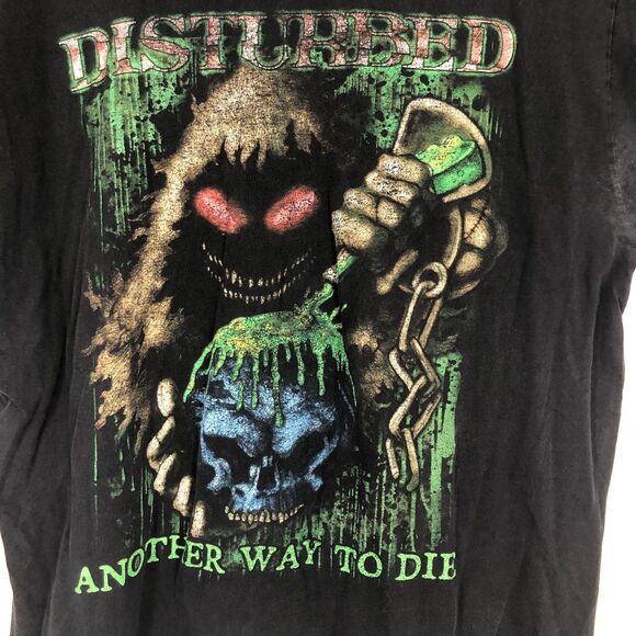 Disturbed: Another Way to Die Rock Band T-Shirt, Scary Graphic, Blacklight XL - Picture 2 of 7